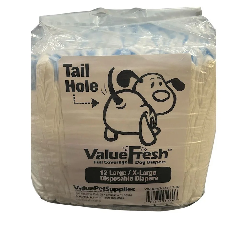 Value Pet Supplies Dog Diapers Large XLarge 12 Pack